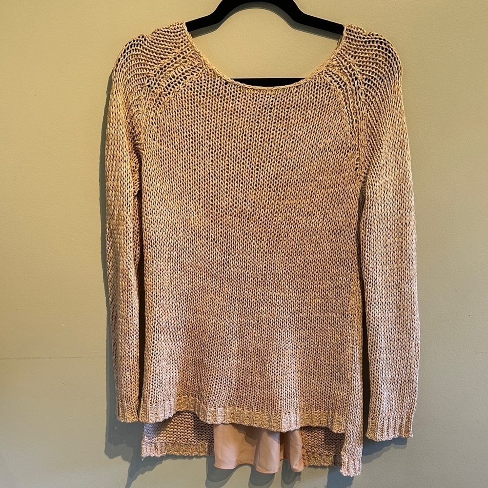 RW&CO. Pink/tan Knit Sweater